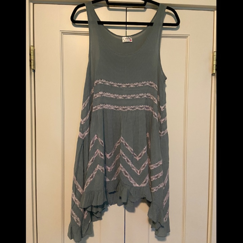 Free People Voile and Lace Trapeze Slip Dress